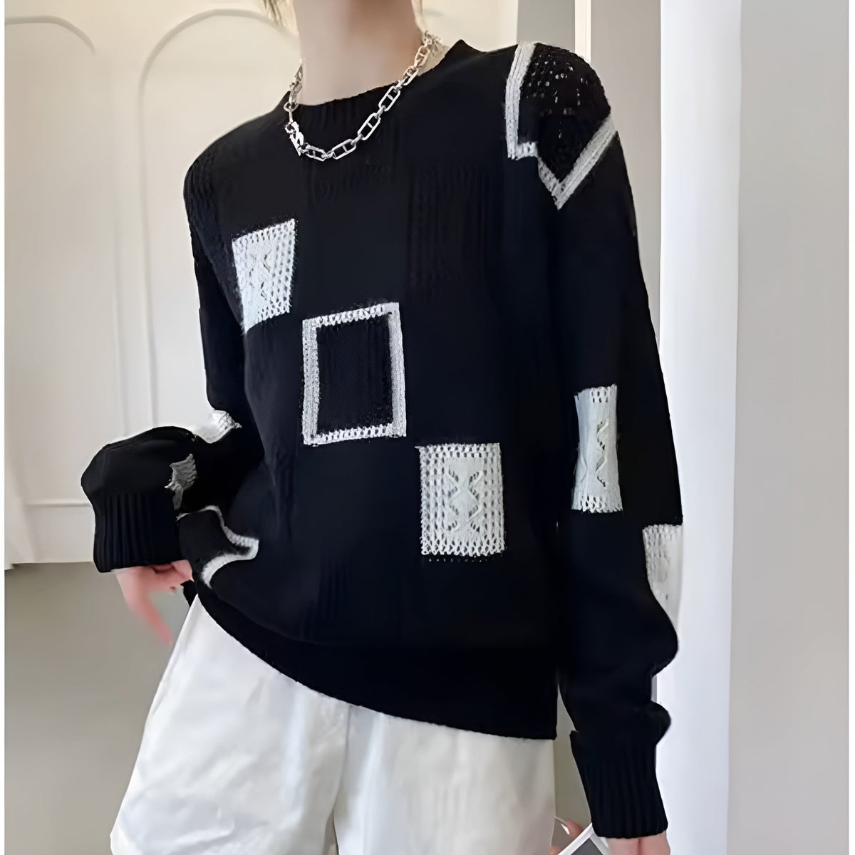 Printed Soft Knit Sweater