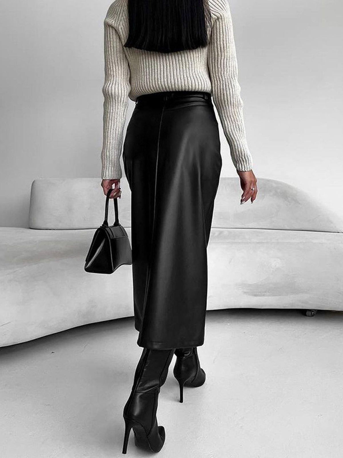High Slit Midi Skirt