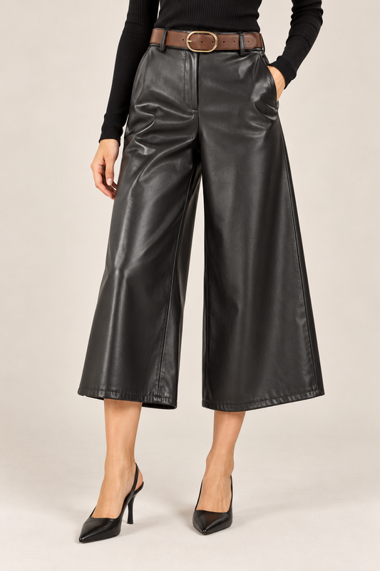 Faux Leather Culottes