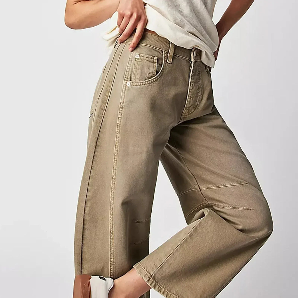 High-Waisted Barrel Leg Jeans