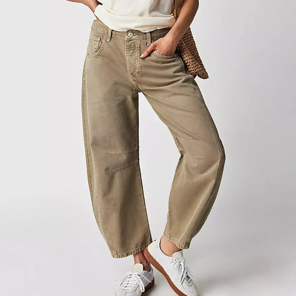 High-Waisted Barrel Leg Jeans