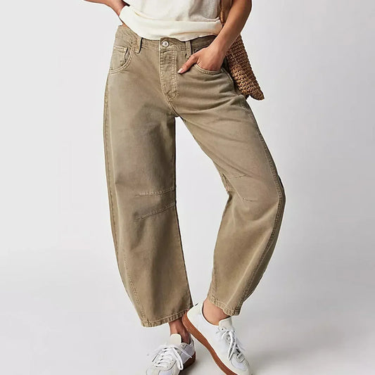 High-Waisted Barrel Leg Jeans