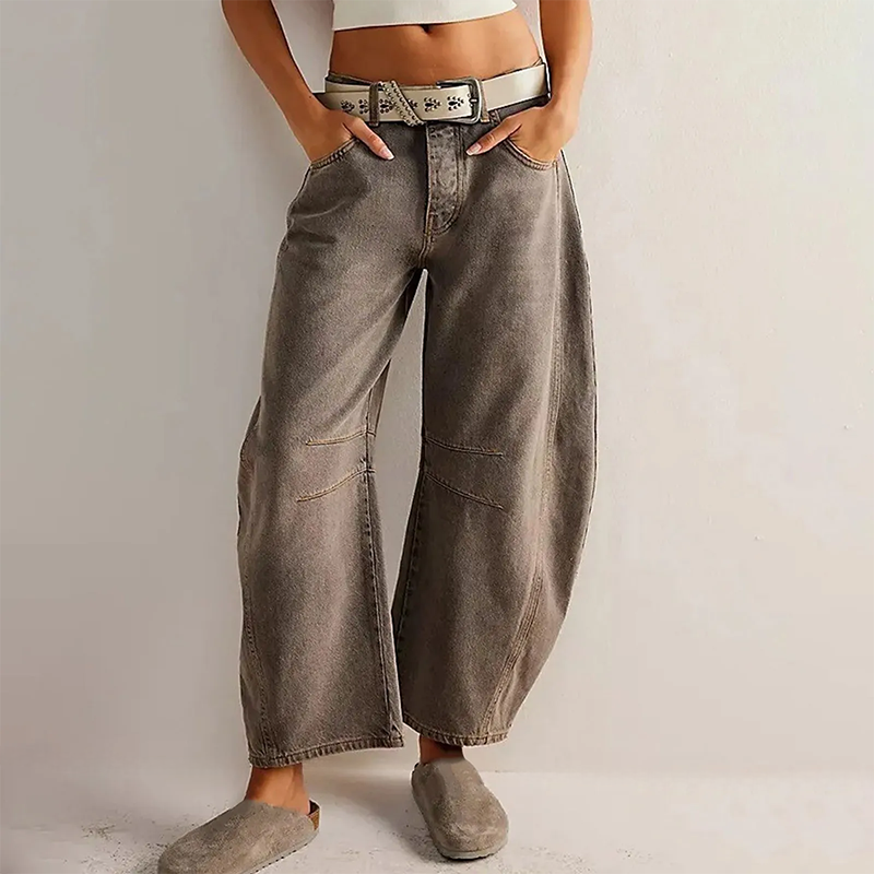 High-Waisted Barrel Leg Jeans