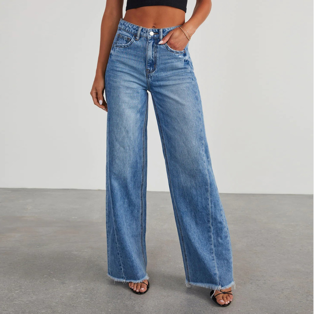 High-Waisted Wide-Leg Jeans