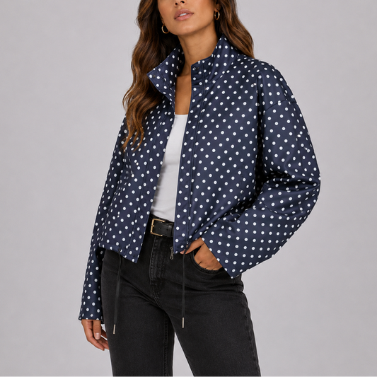 Polka Dot Cropped Jacket