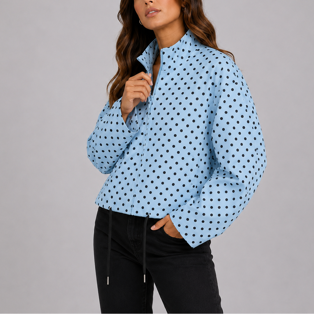 Polka Dot Cropped Jacket