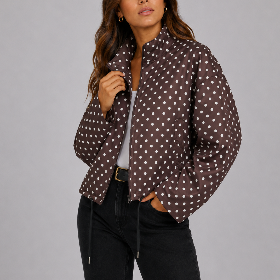 Polka Dot Cropped Jacket