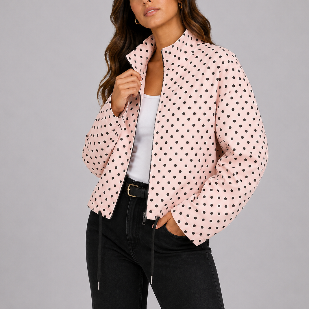 Polka Dot Cropped Jacket
