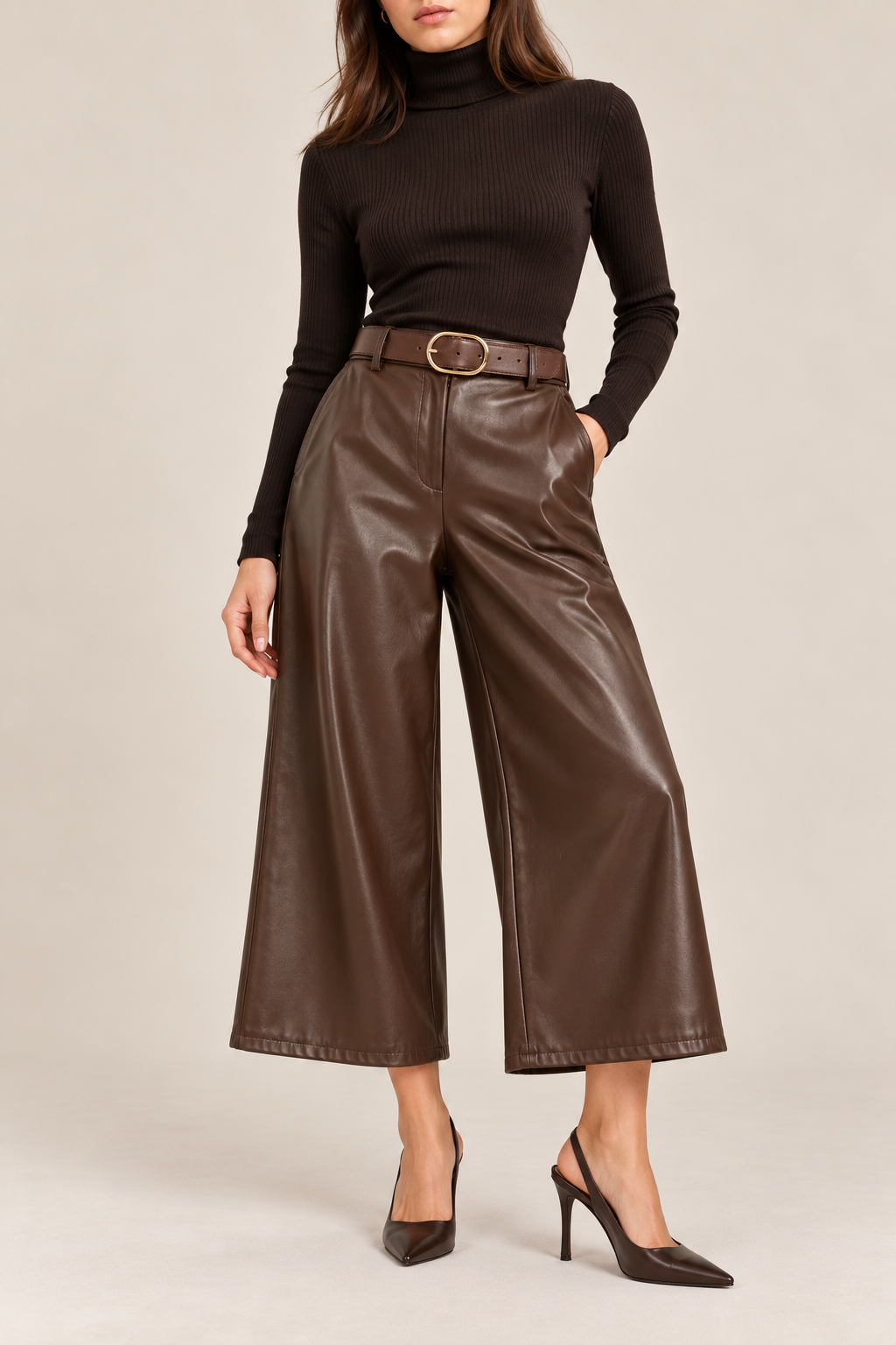 Faux Leather Culottes