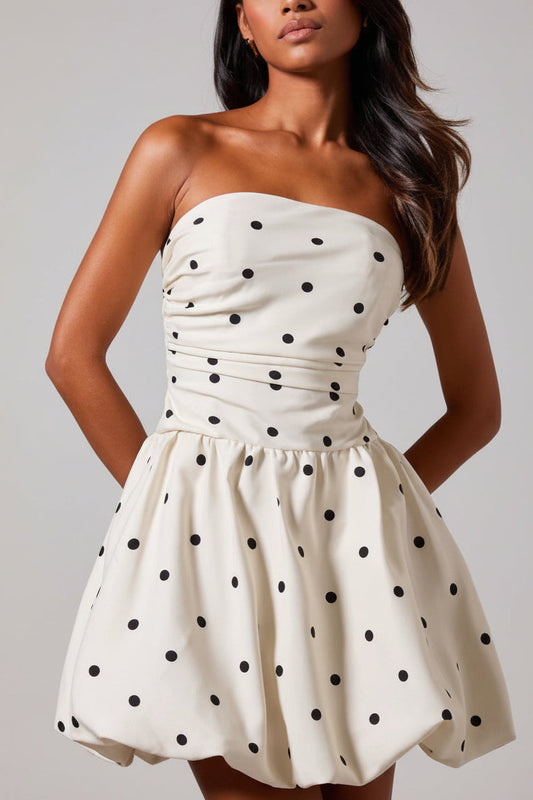 Strapless Bubble Hem Mini Dress