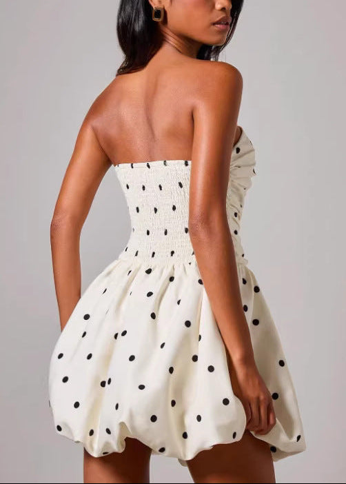 Strapless Bubble Hem Mini Dress