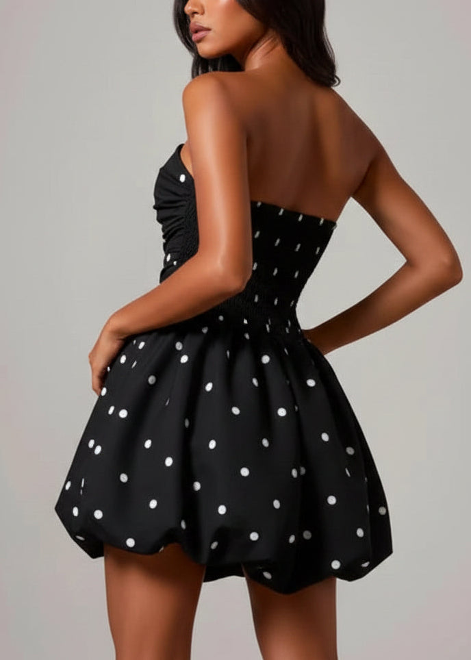 Strapless Bubble Hem Mini Dress