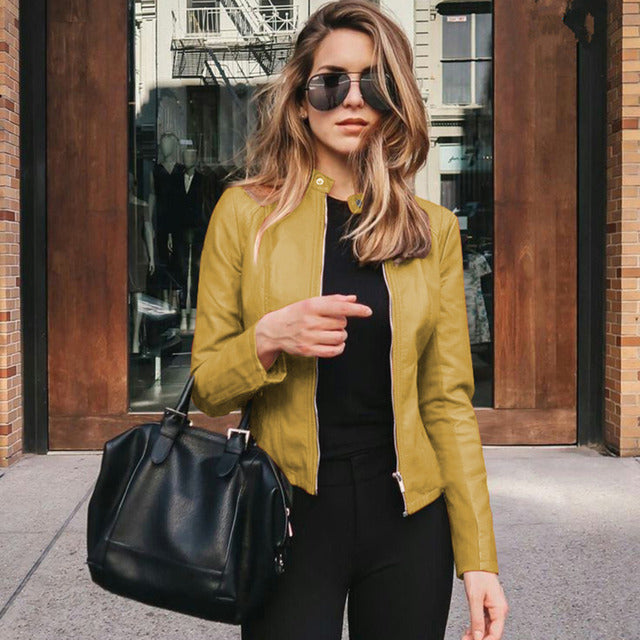 Slim Fit Biker Zip-Up Jacket