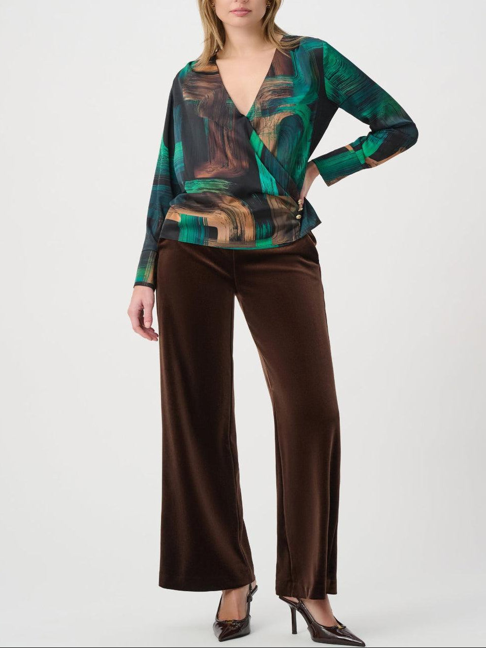 Velvet Wide Leg Trousers