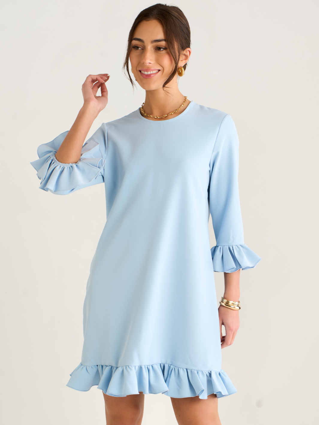 Light Blue Shift Mini Dress