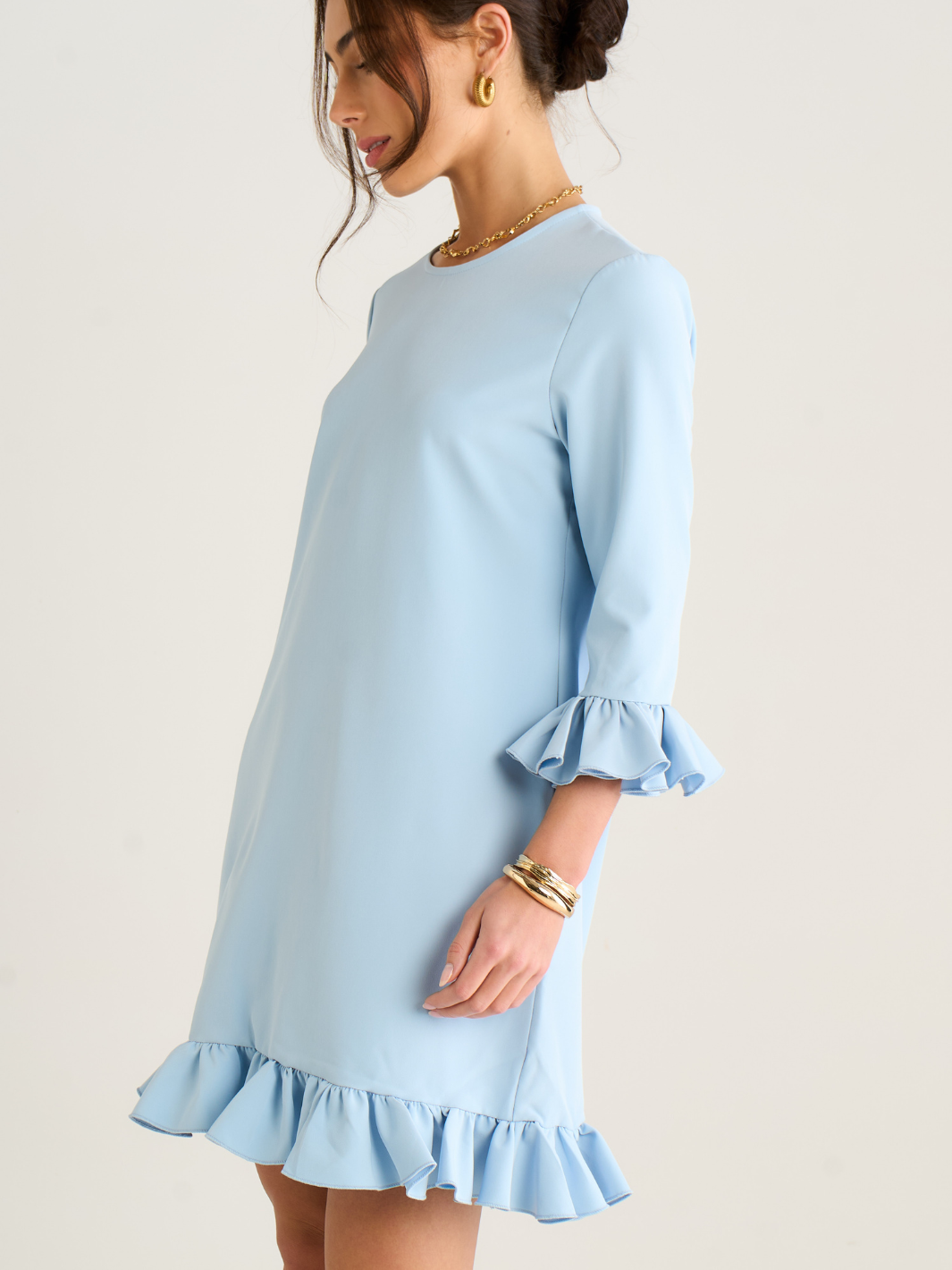 Light Blue Shift Mini Dress