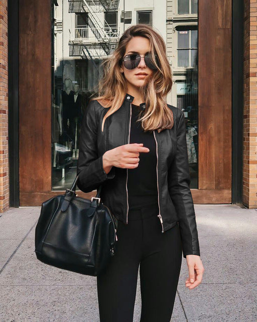 Slim Fit Biker Zip-Up Jacket