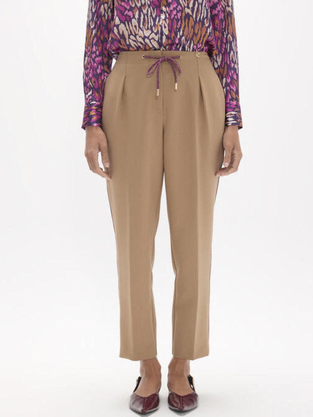 Pleated Tapered Drawstring Trousers