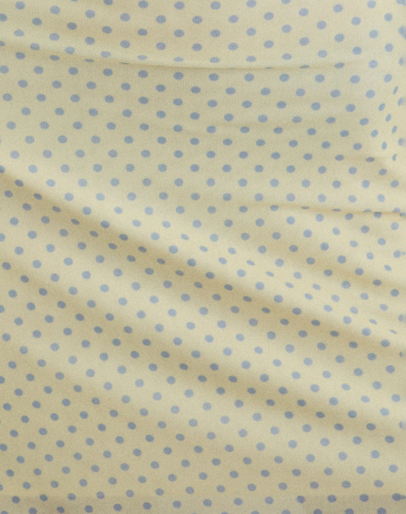 Yellow Polka Dot Mesh Mini Dress