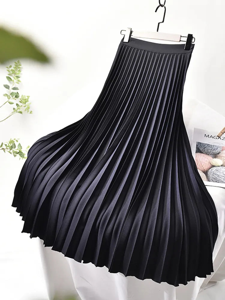 Flowing Pleated Maxi Skirt