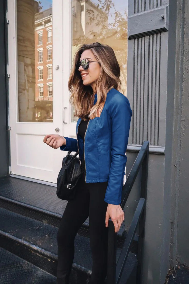 Slim Fit Biker Zip-Up Jacket