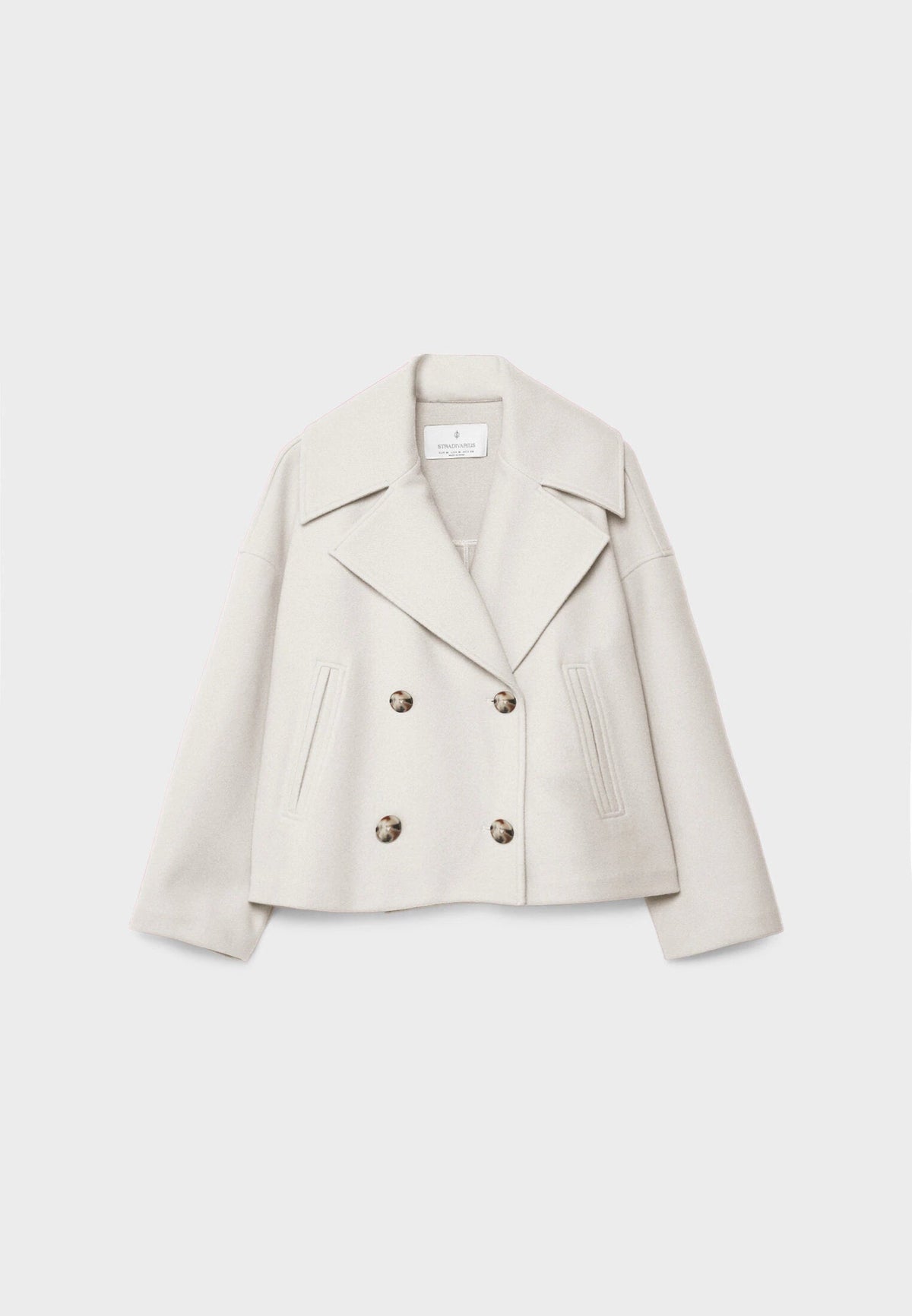 Cropped Wool Pea Coat