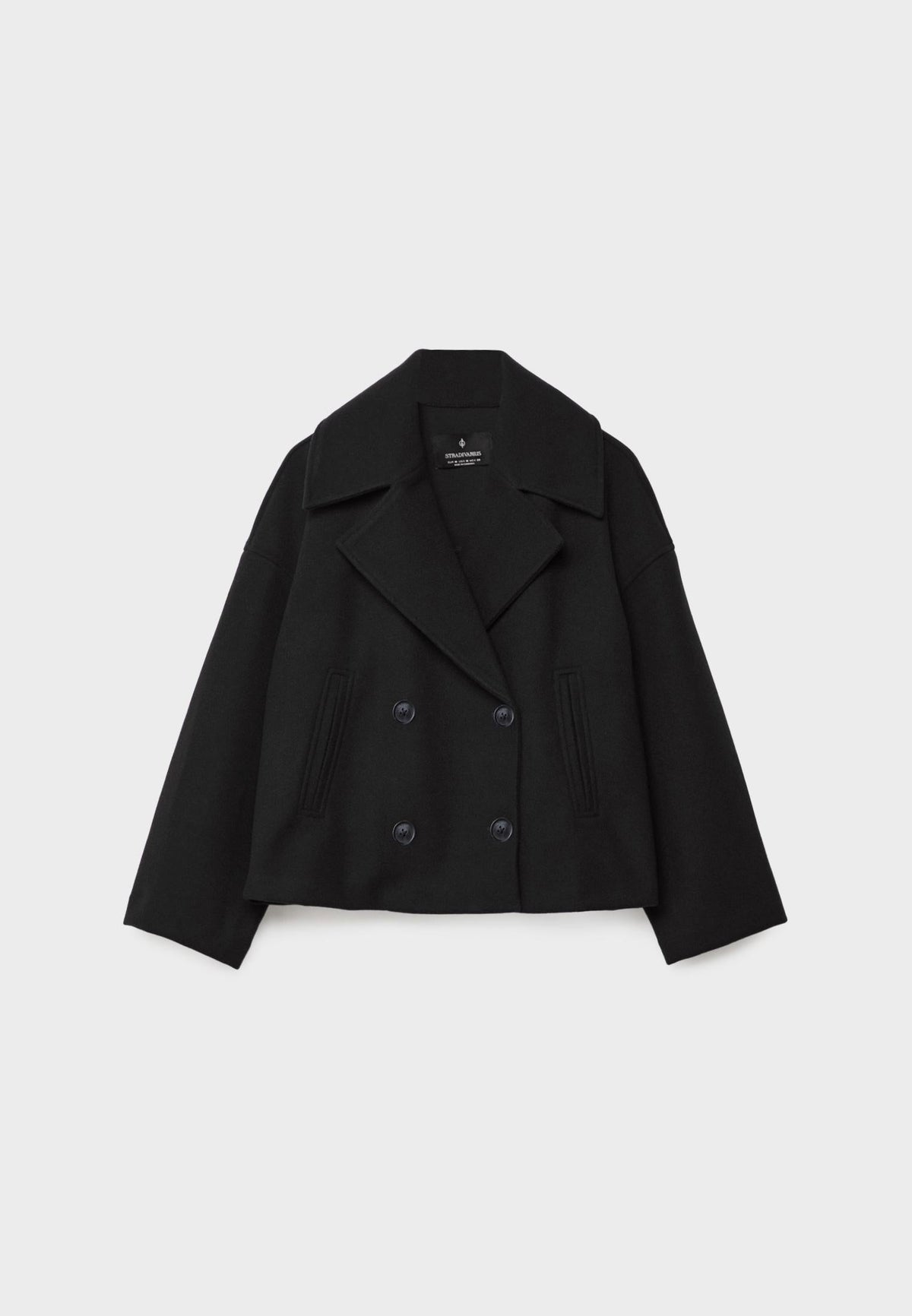 Cropped Wool Pea Coat
