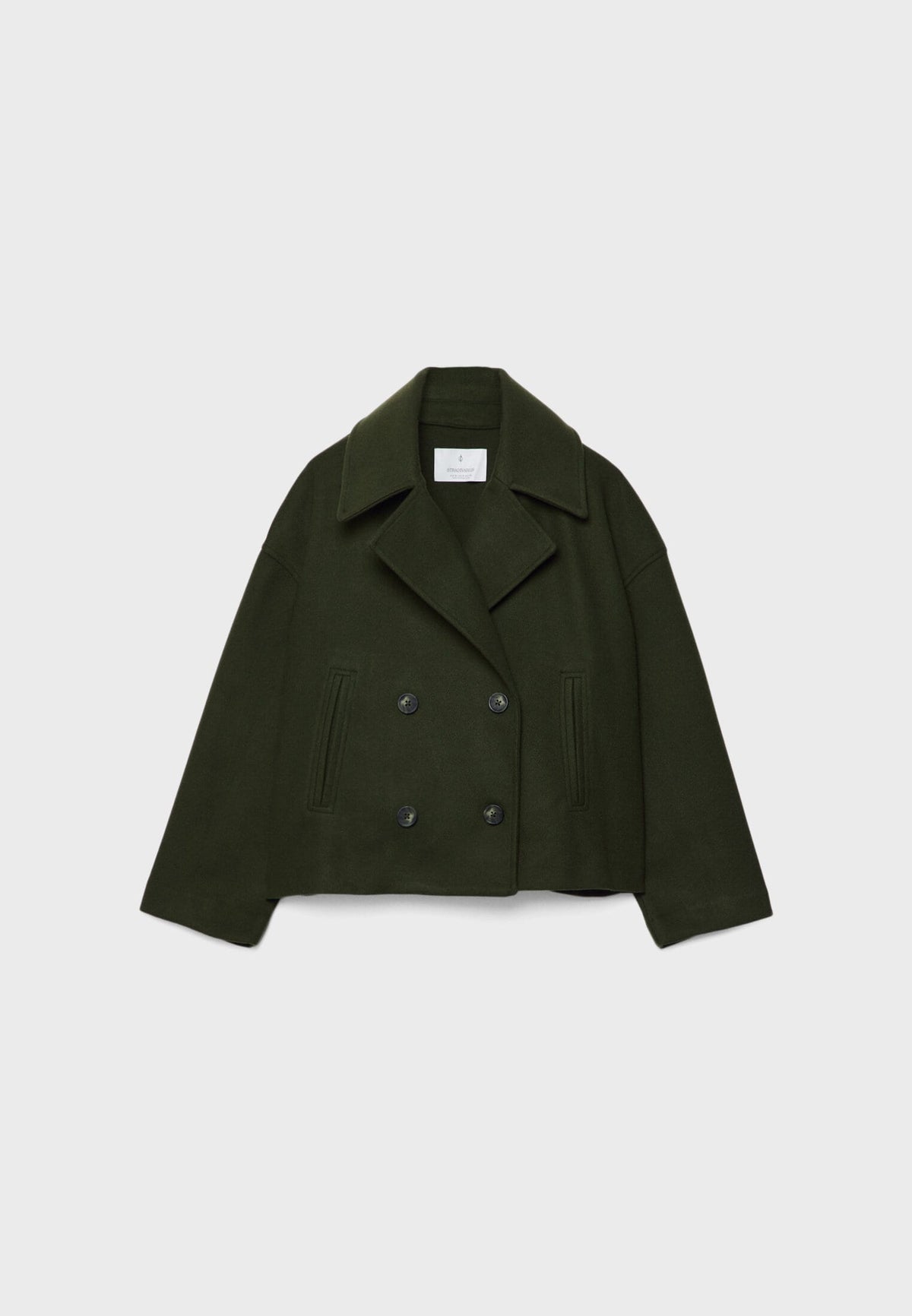 Cropped Wool Pea Coat
