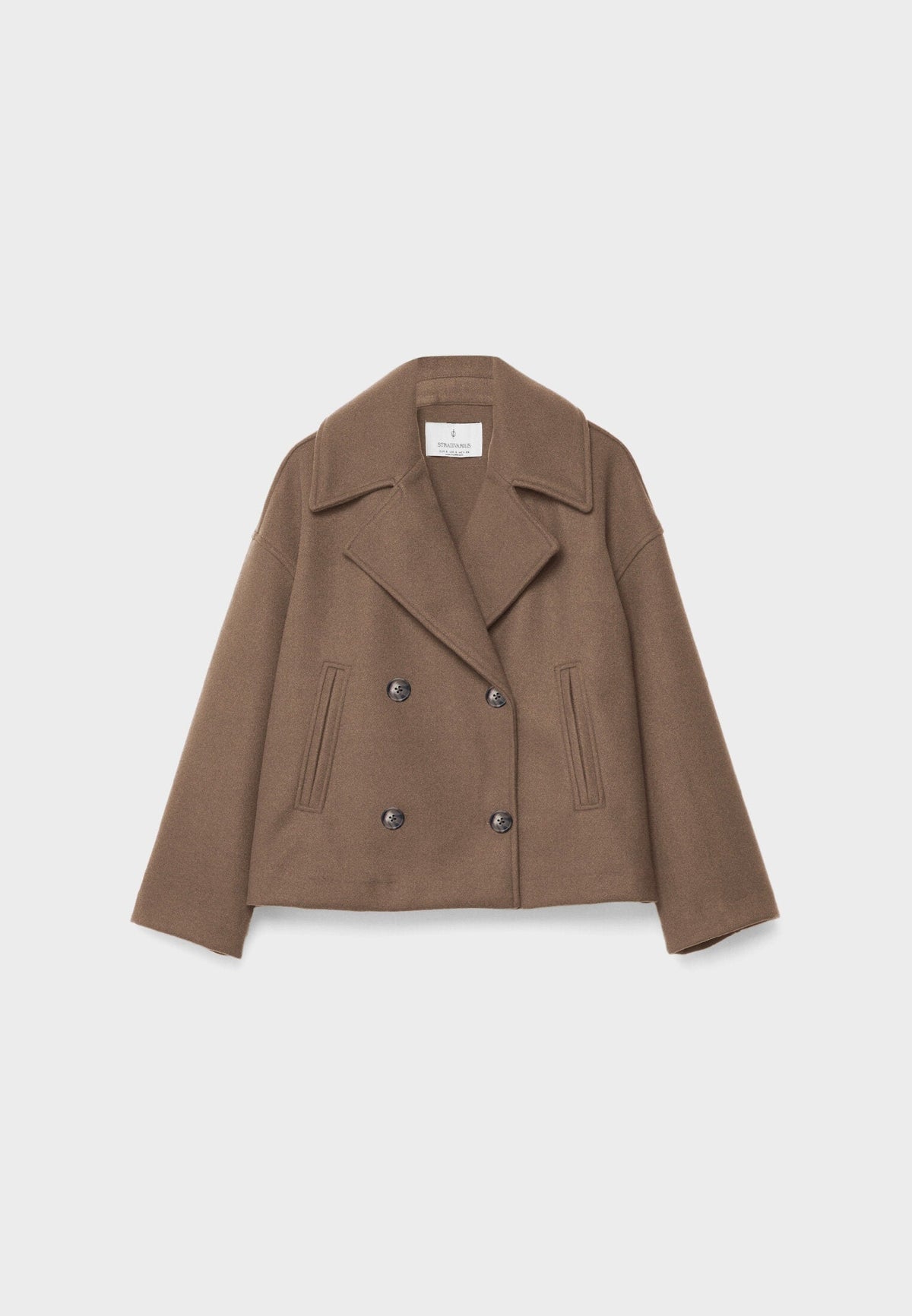 Cropped Wool Pea Coat