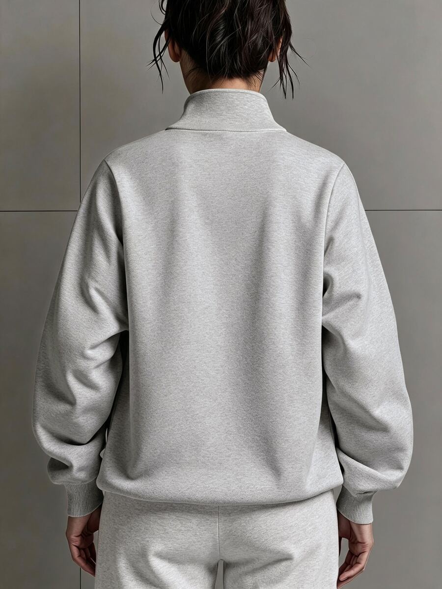 Half Zip Stand Collar Sweatshirt