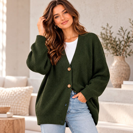 Oversized V Neck Cardigan