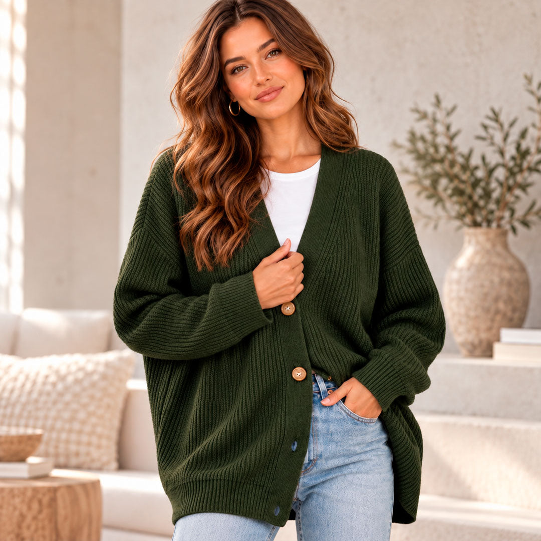 Oversized V Neck Cardigan