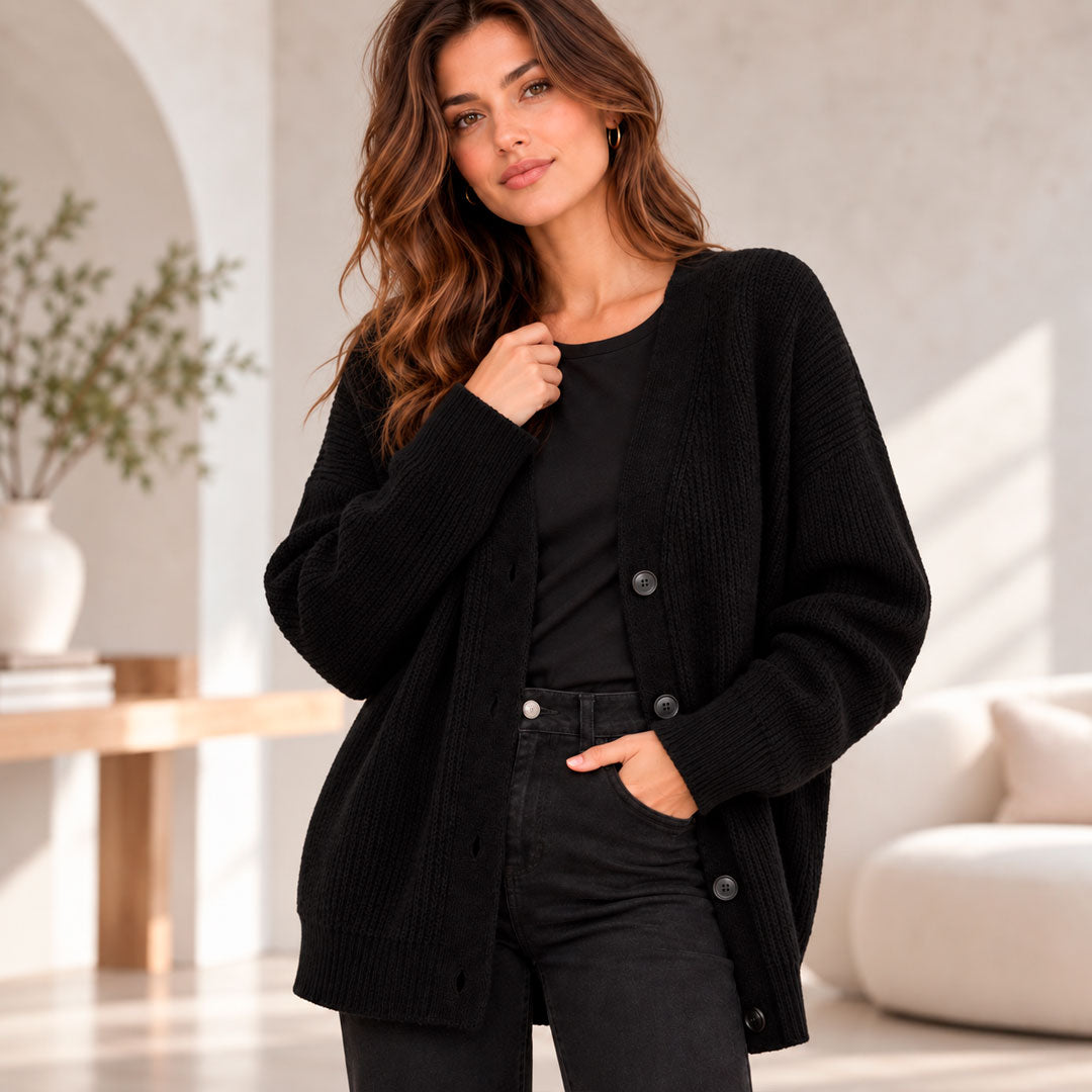 Oversized V Neck Cardigan