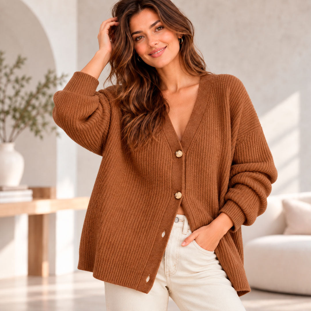 Oversized V Neck Cardigan