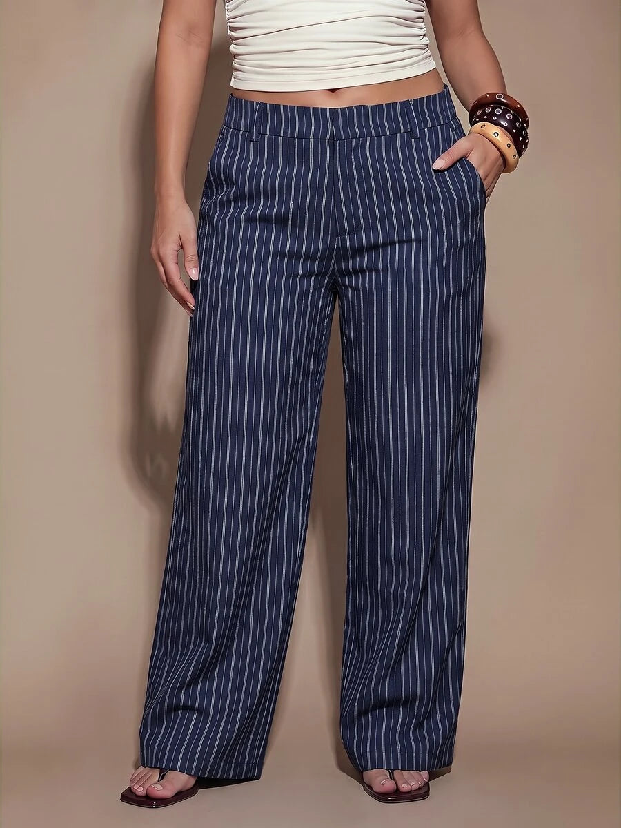 Plus Size Asymmetric Tailored Trousers