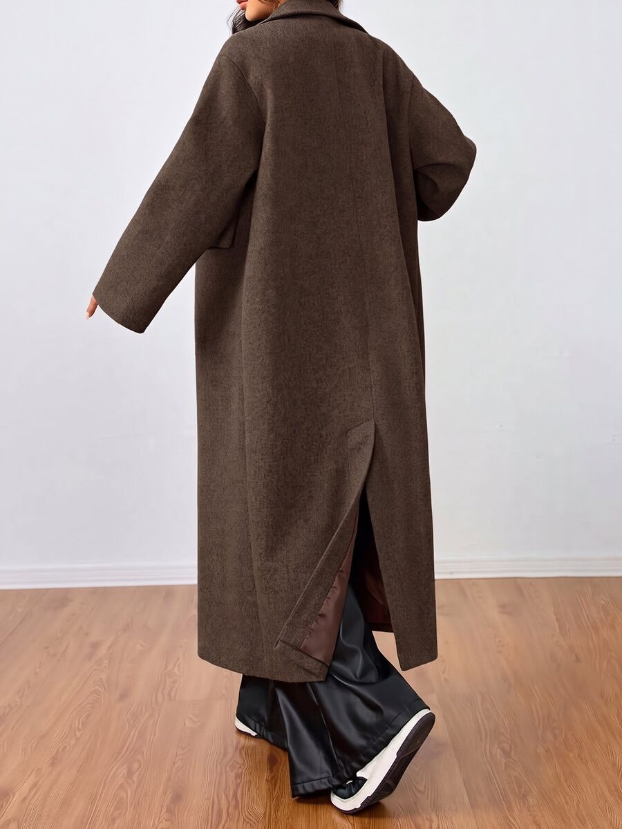 Double Breasted Lapel Long Overcoat