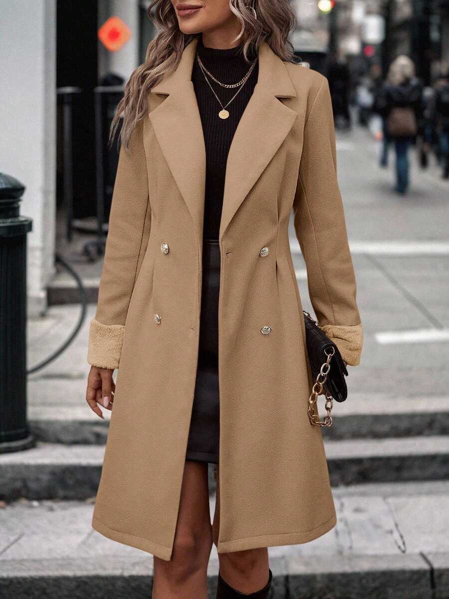 Lapel Double Breasted Overcoat