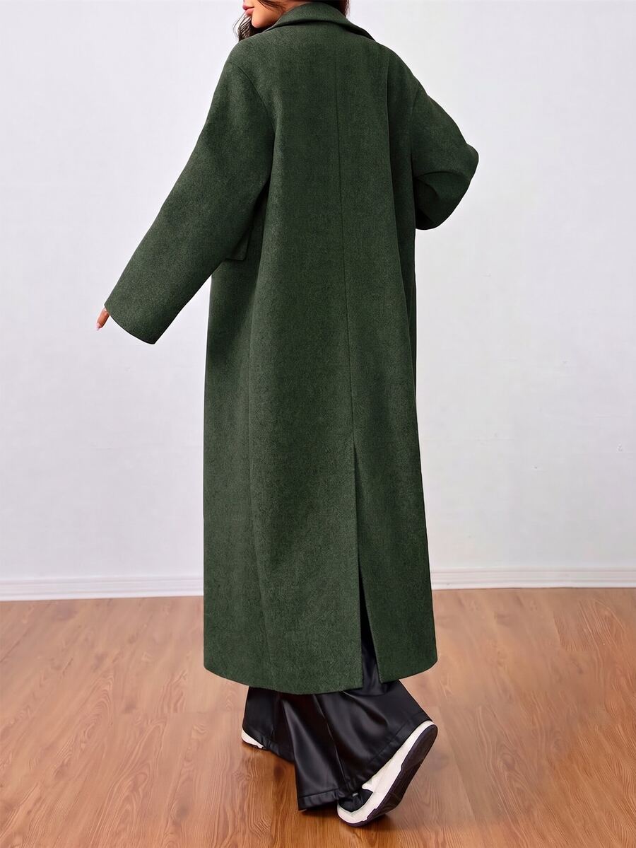 Double Breasted Lapel Long Overcoat