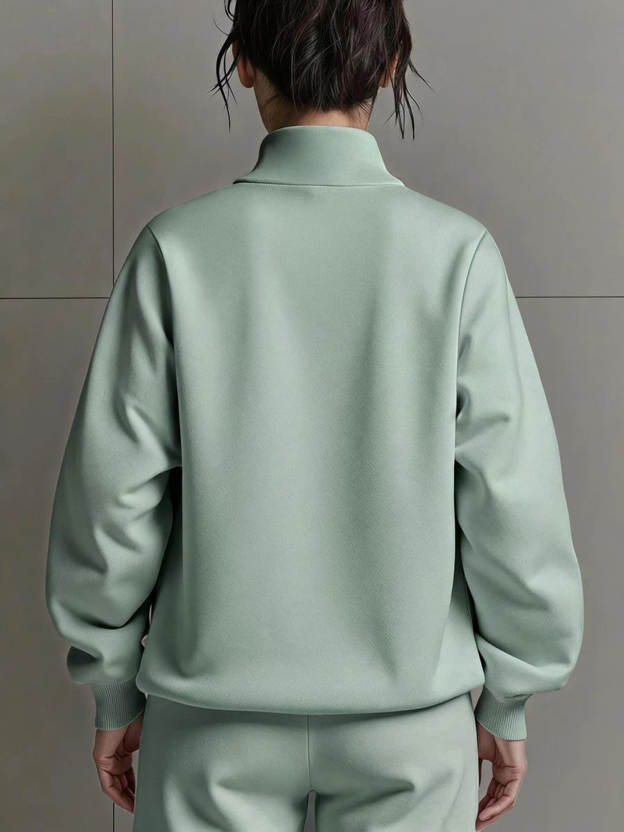 Half Zip Stand Collar Sweatshirt