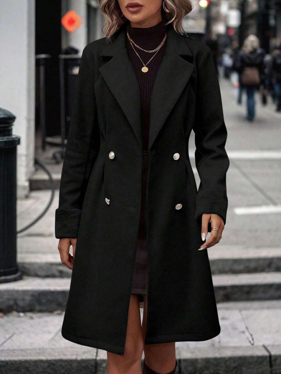Lapel Double Breasted Overcoat