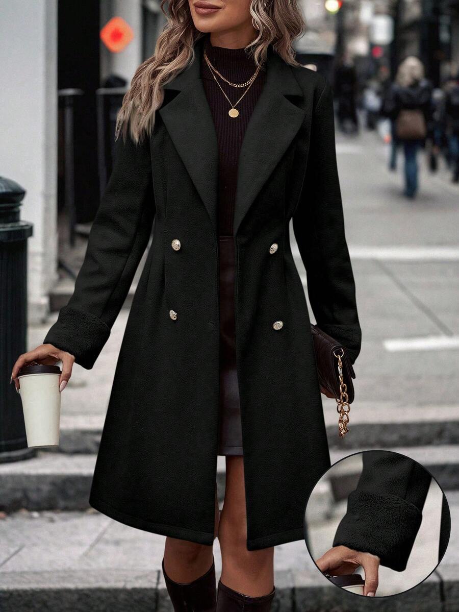 Lapel Double Breasted Overcoat