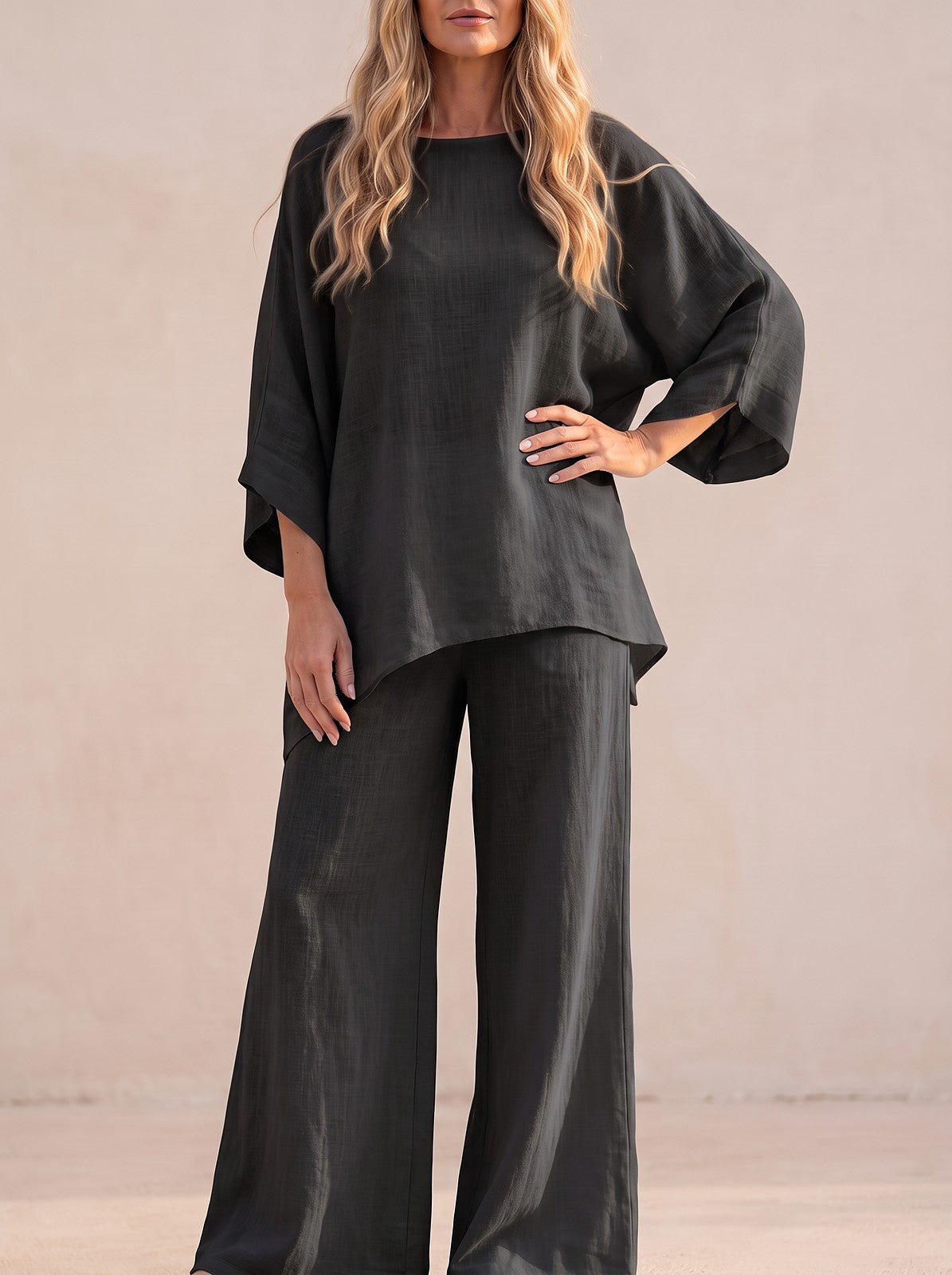 Batwing Sleeve Two Piece Pant Set