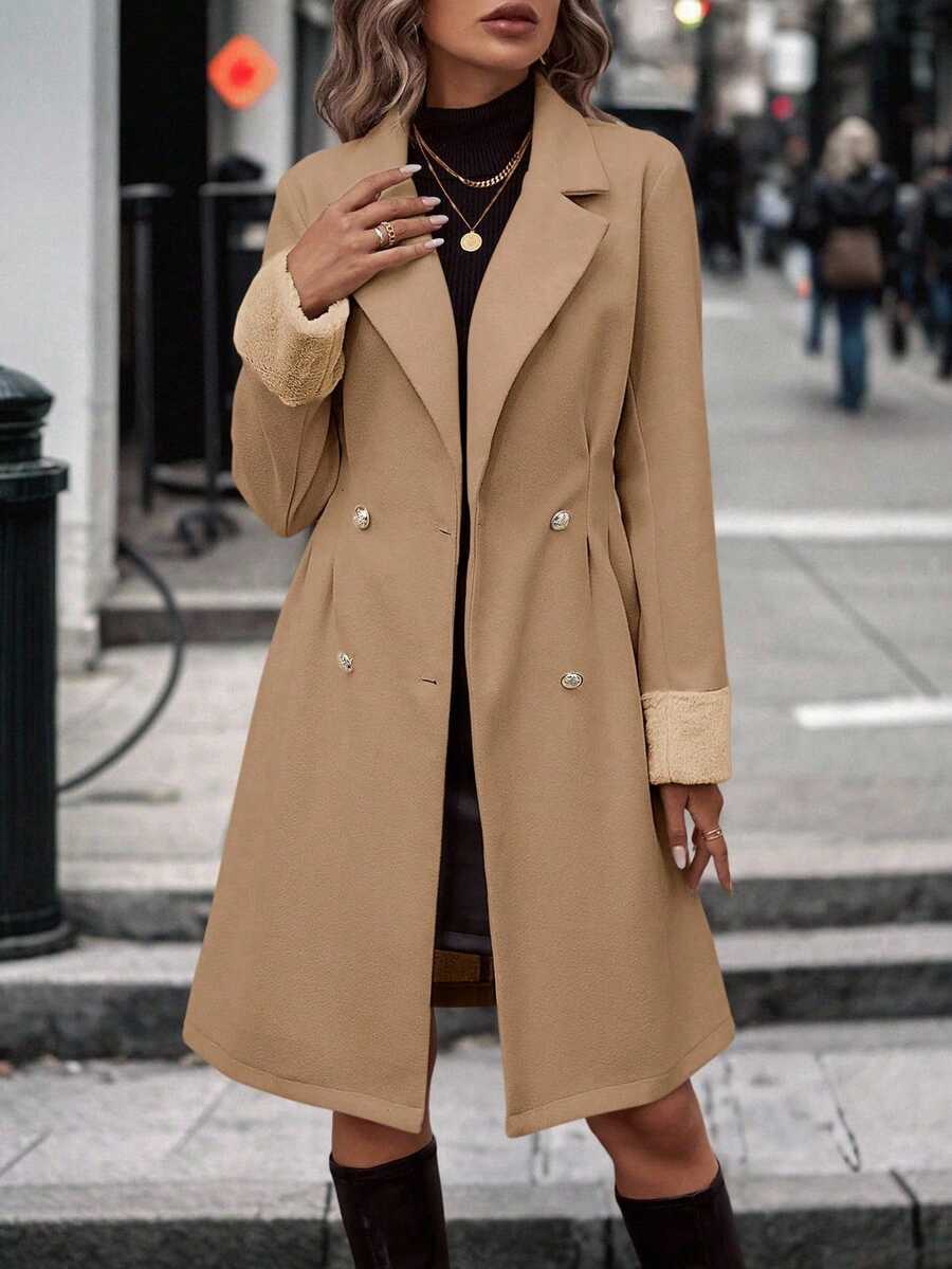 Lapel Double Breasted Overcoat