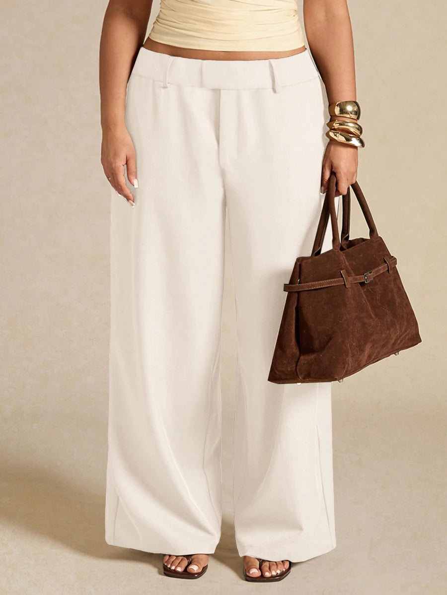 Plus Size Asymmetric Tailored Trousers