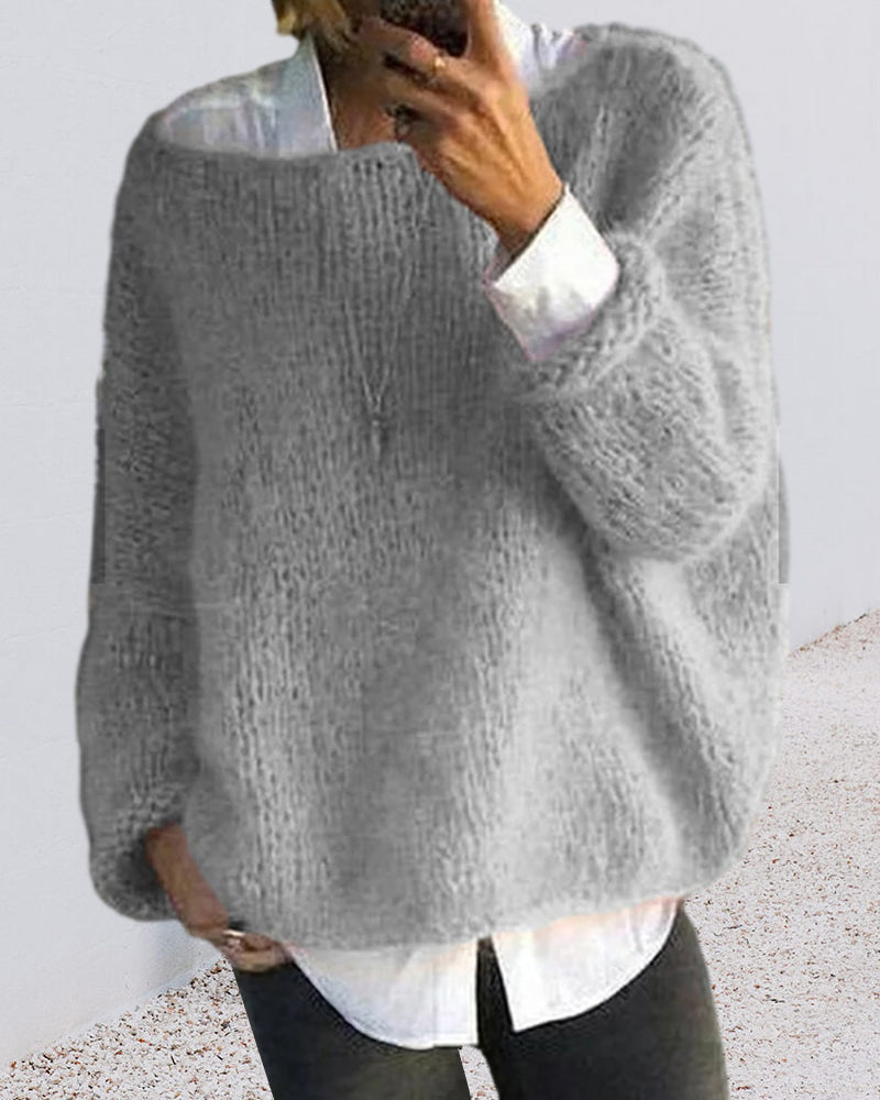 Fluffy Off-Shoulder Sweater