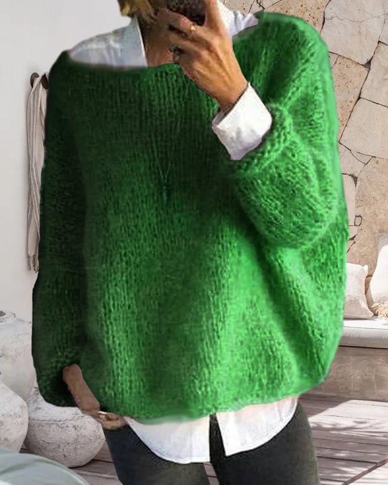 Fluffy Off-Shoulder Sweater