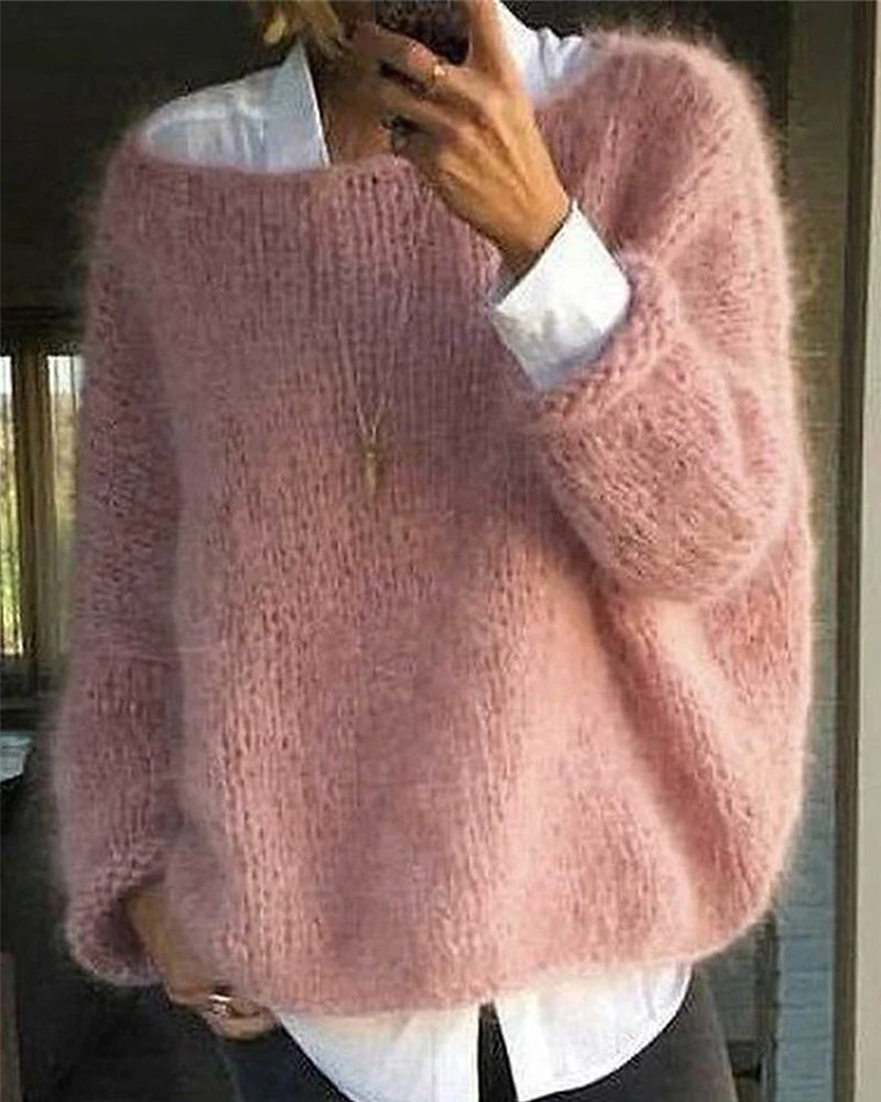 Fluffy Off-Shoulder Sweater
