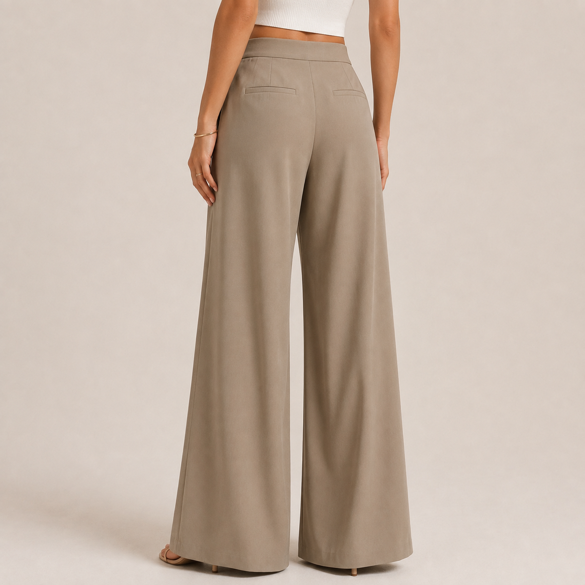 Wide-leg tailored trousers - back
