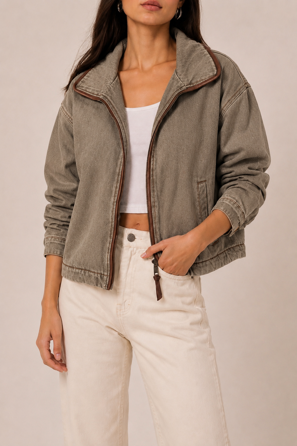 Bomber jacket light green