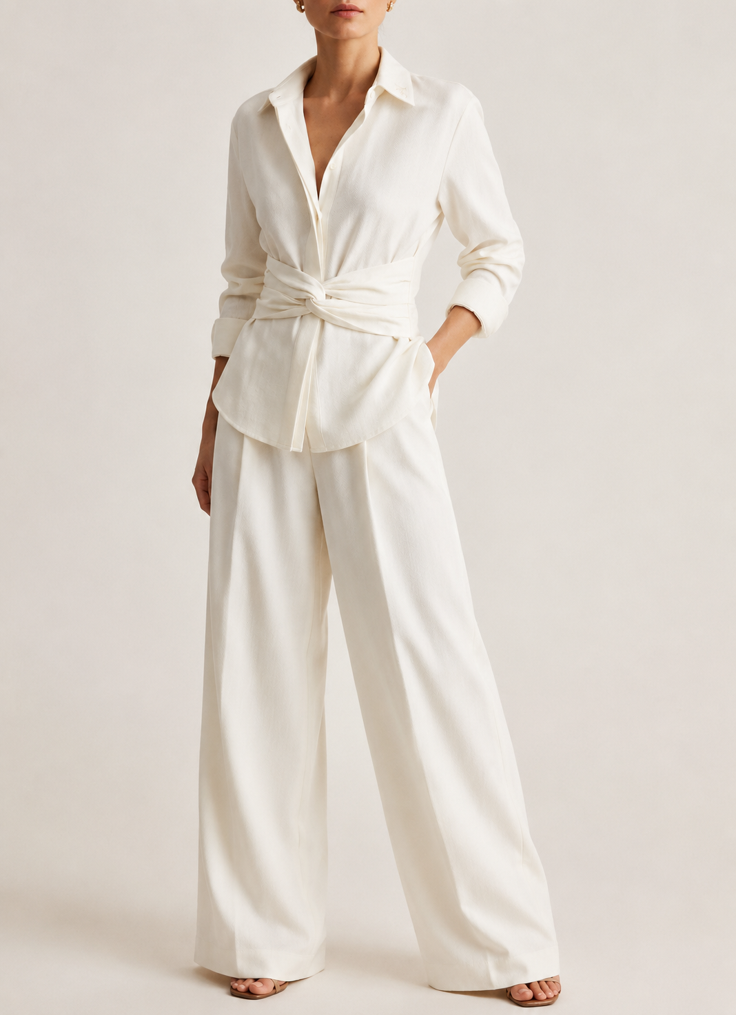 Collared Blouse in white, front